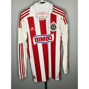 Adidas Chivas Guadalajara Red and White Striped Men's Jersey